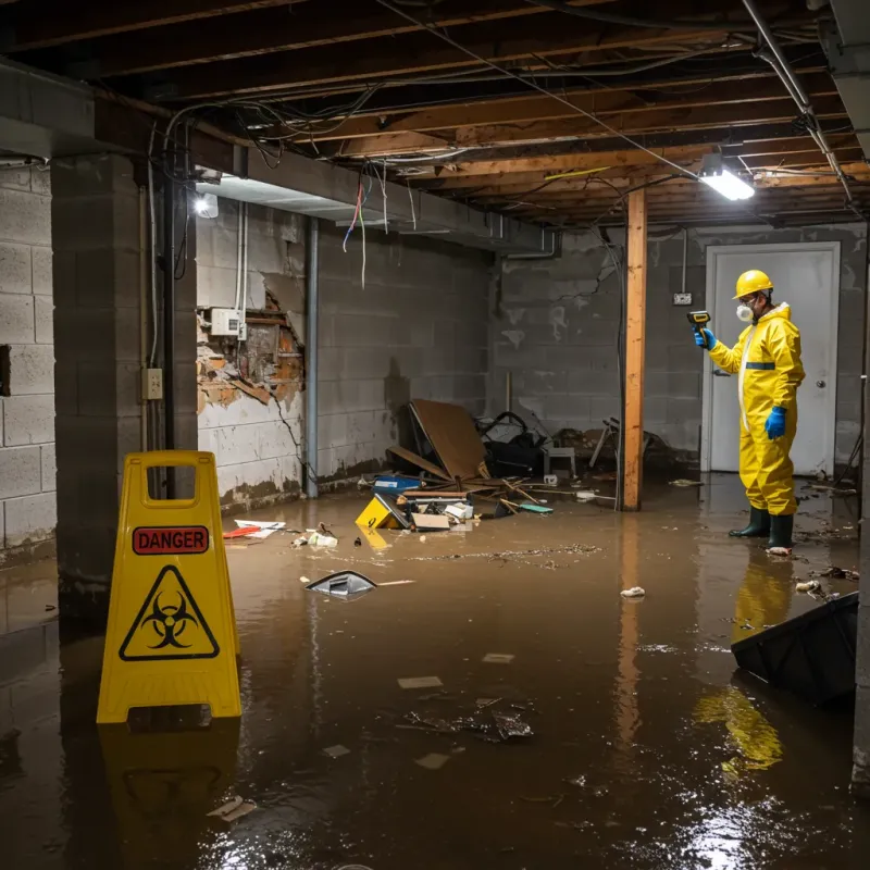 Flooded Basement Electrical Hazard in Spring Hope, NC Property