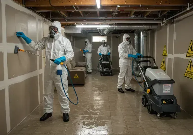 Basement Moisture Removal and Structural Drying process in Spring Hope, NC